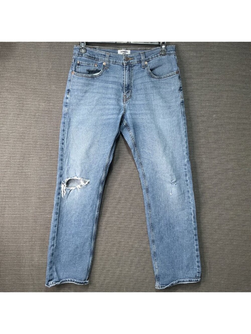Denizen From Levis 285 Relaxed Fit Mens Size 32x32 Light Wash Distressed Jeans